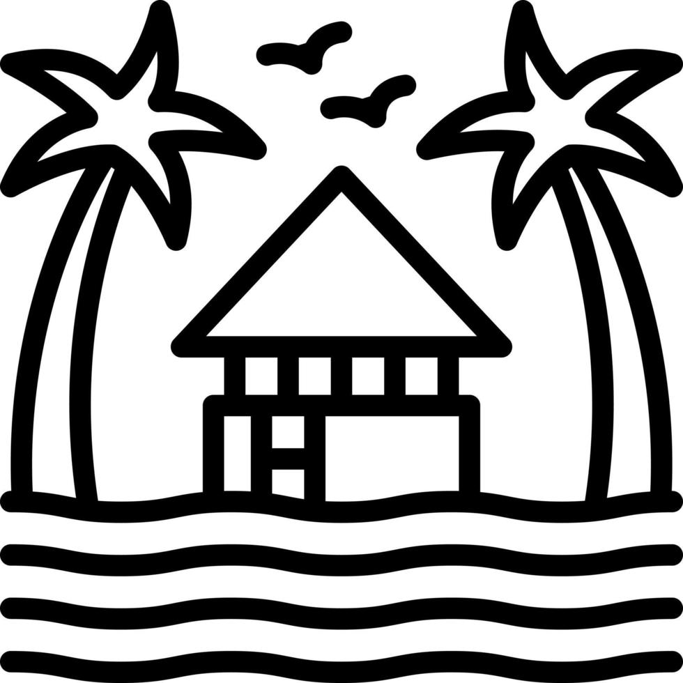 line icon for resorts vector