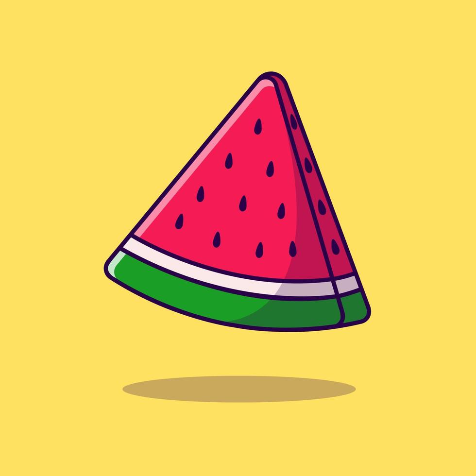 Slice Of Watermelon Cartoon Vector Icons Illustration. Flat Cartoon Concept. Suitable for any creative project.