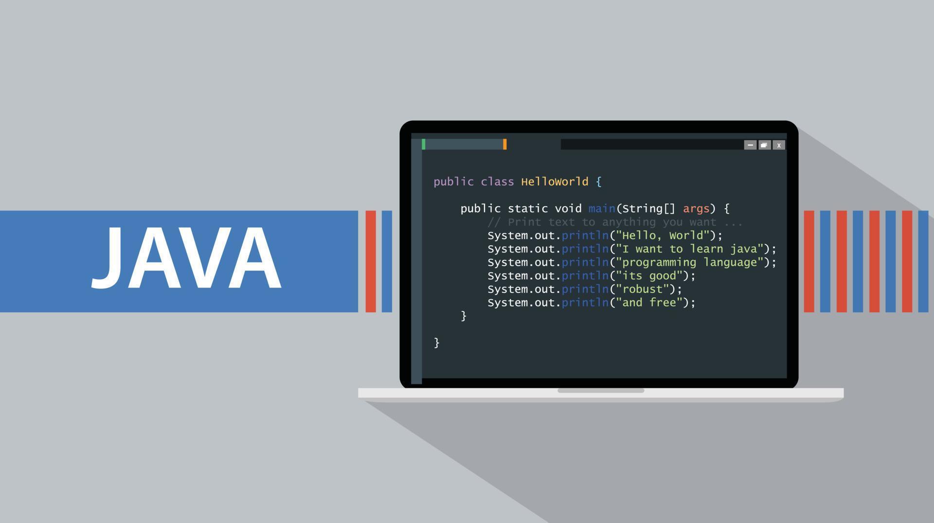 java programming language certificate with laptop and code script on ...