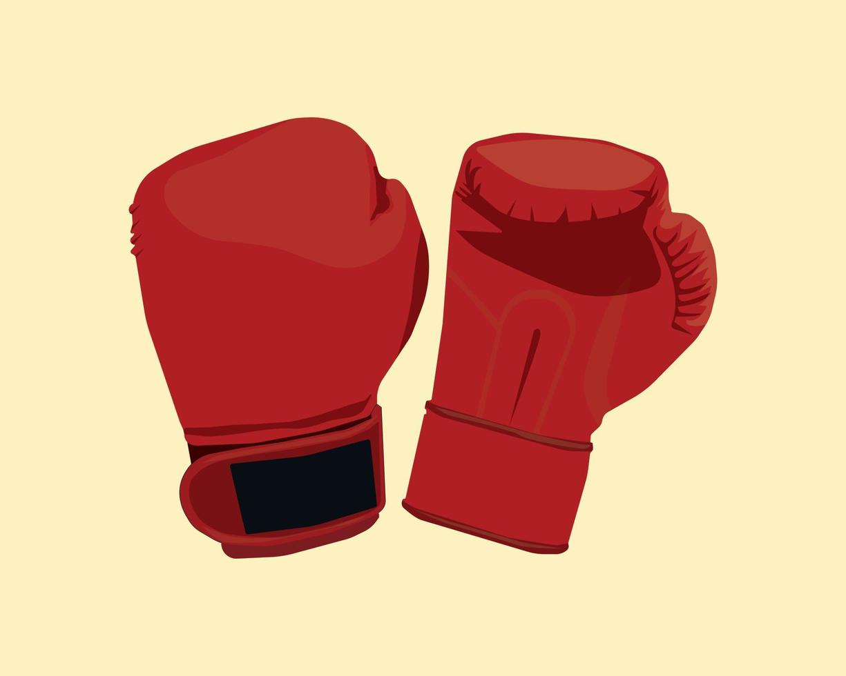 un par de guantes de boxeo con estilo plano e ilustración gráfica vectorial de fondo amarillo vector