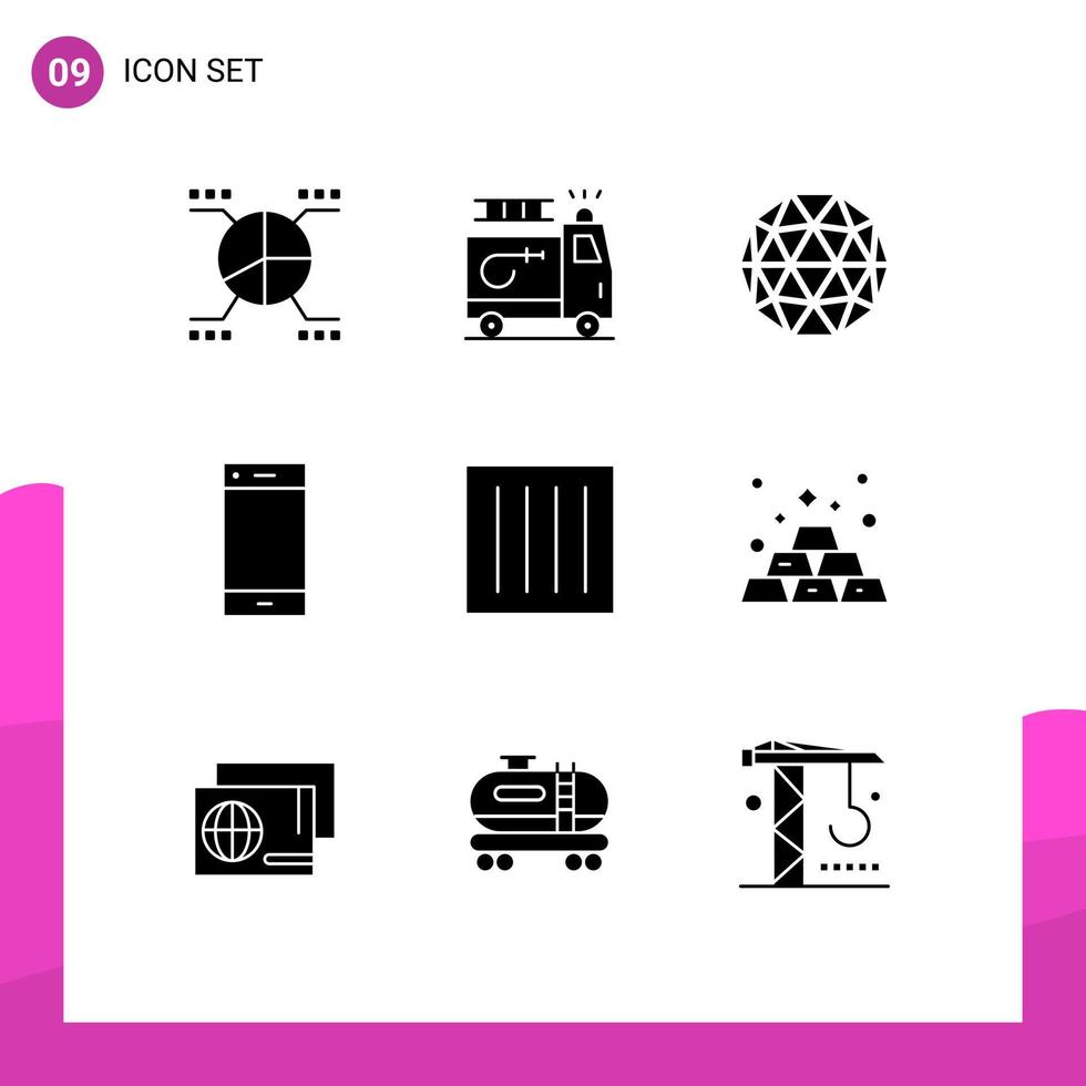Universal Icon Symbols Group of 9 Modern Solid Glyphs of care ring qtum phone call Editable Vector Design Elements