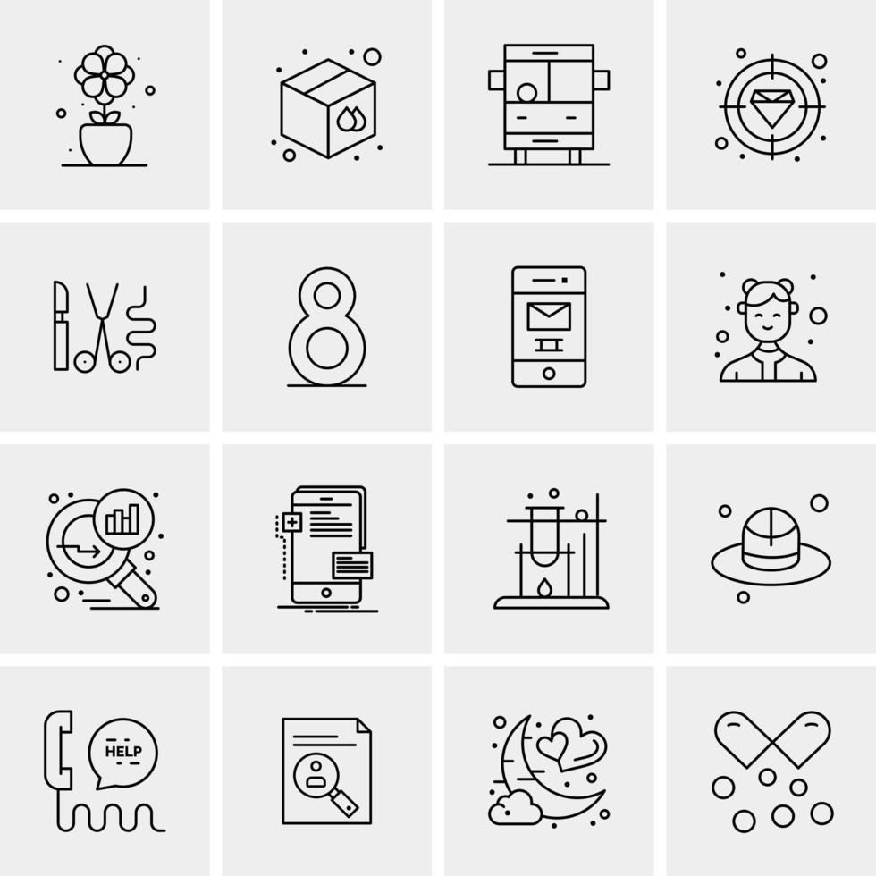 16 Universal Business Icons Vector Creative Icon Illustration to use in web and Mobile Related project