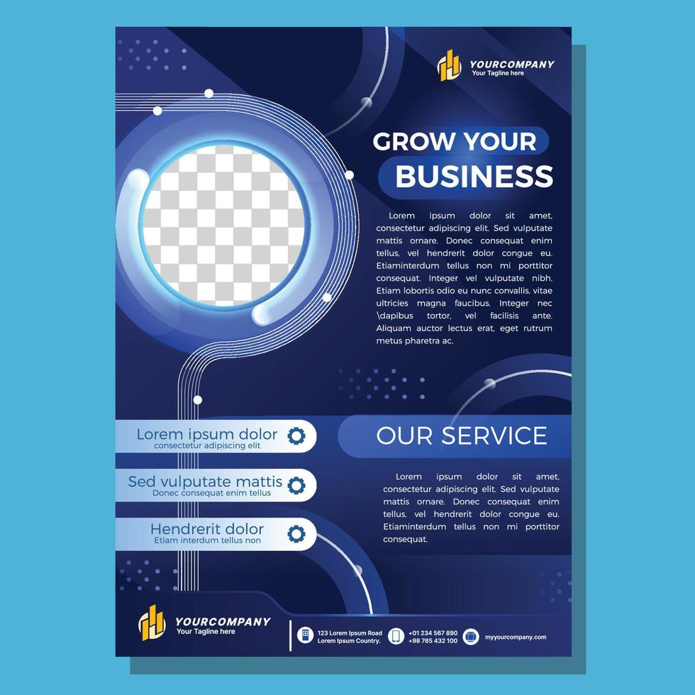 cartel azul moderno para negocios vector