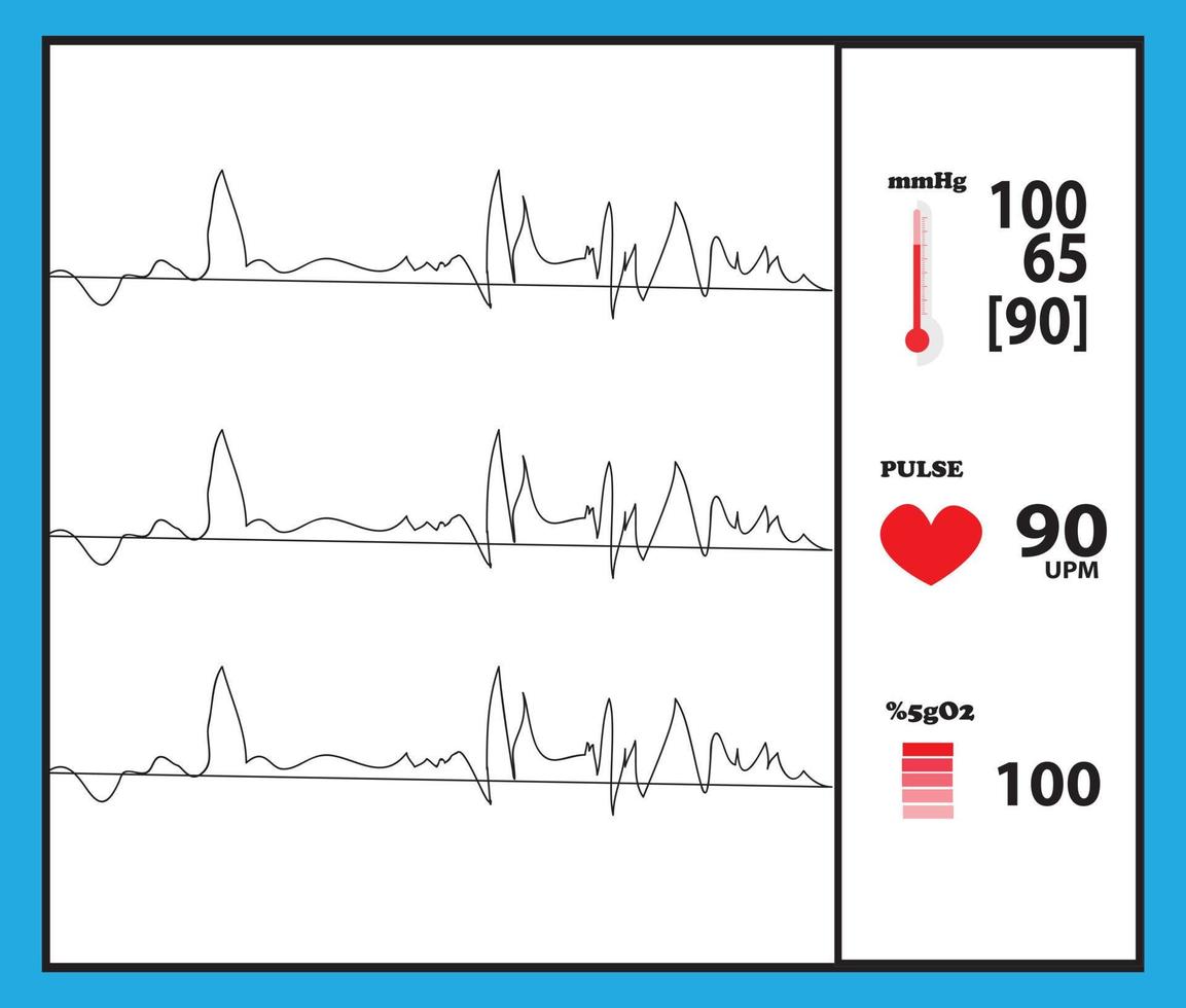 health machine monitor detector vector graphic illustration