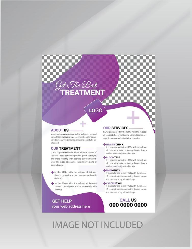 Medical health flyer template design vector