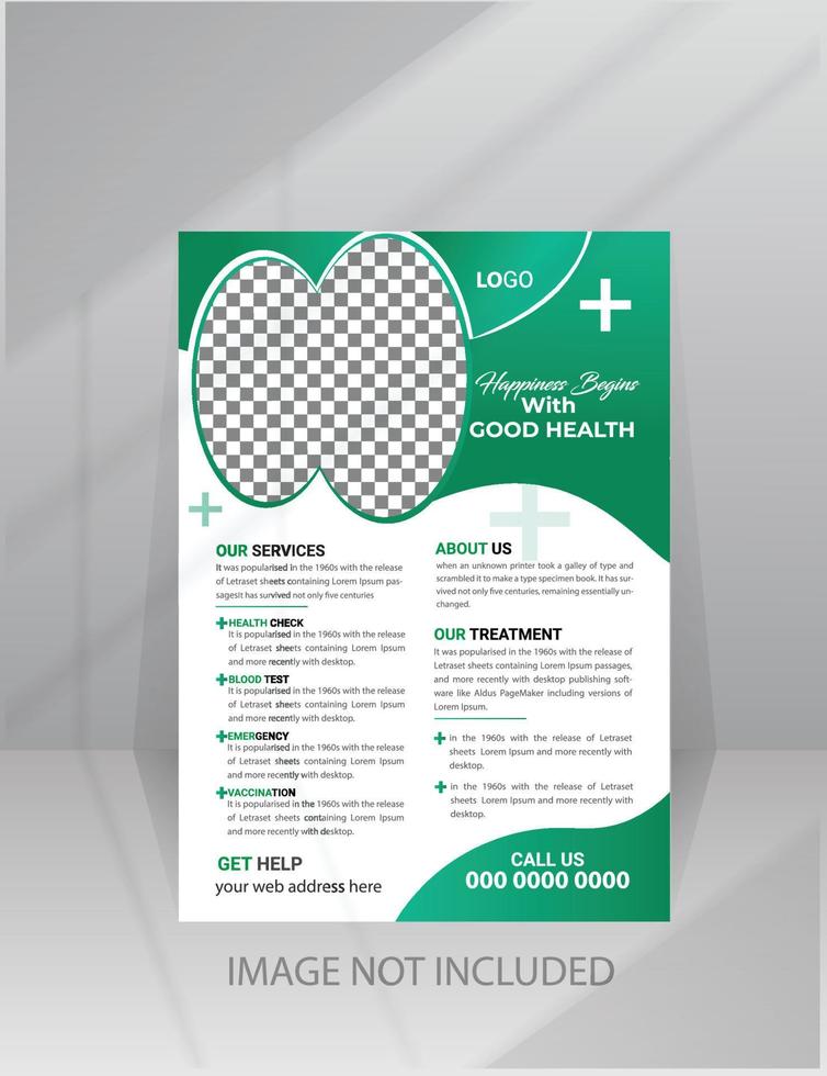 Medical health flyer template design vector