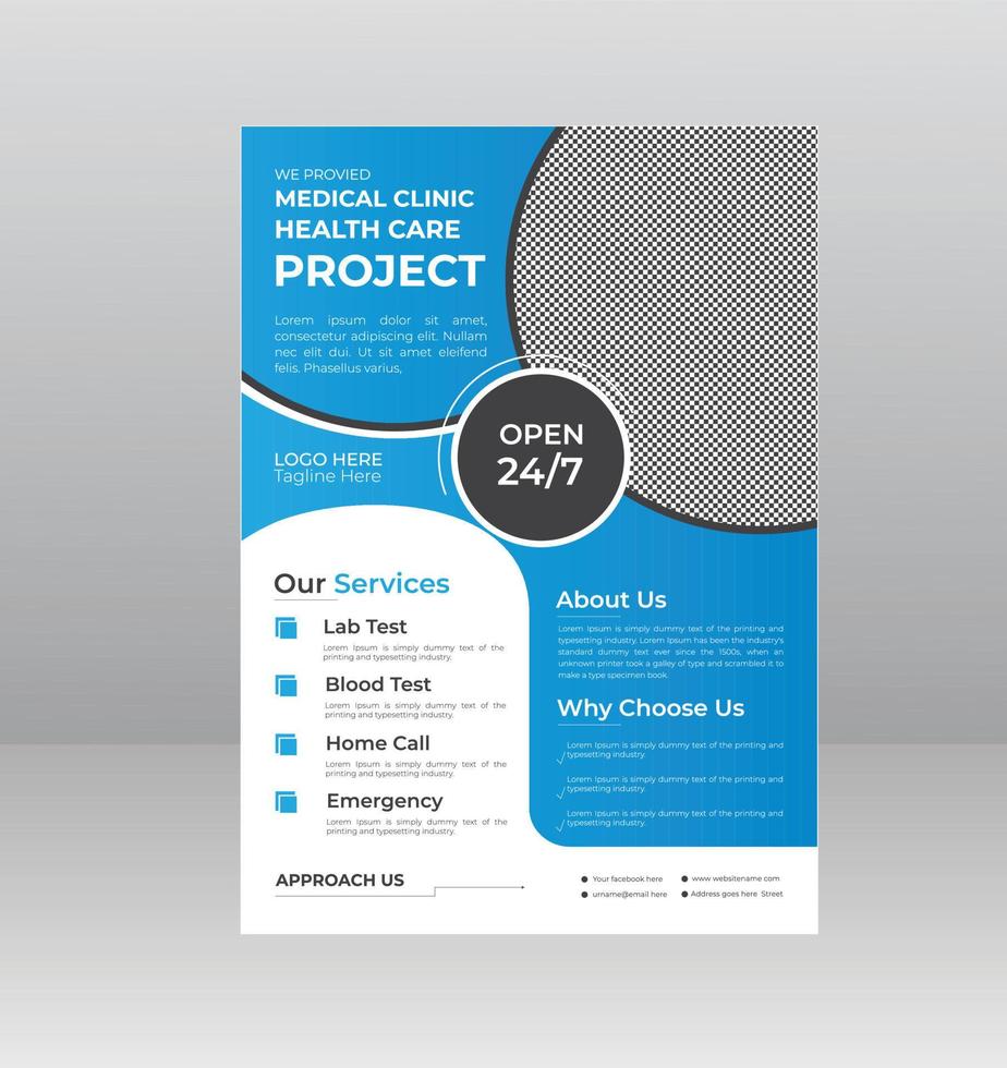 Medical healthcare flyer design template vector