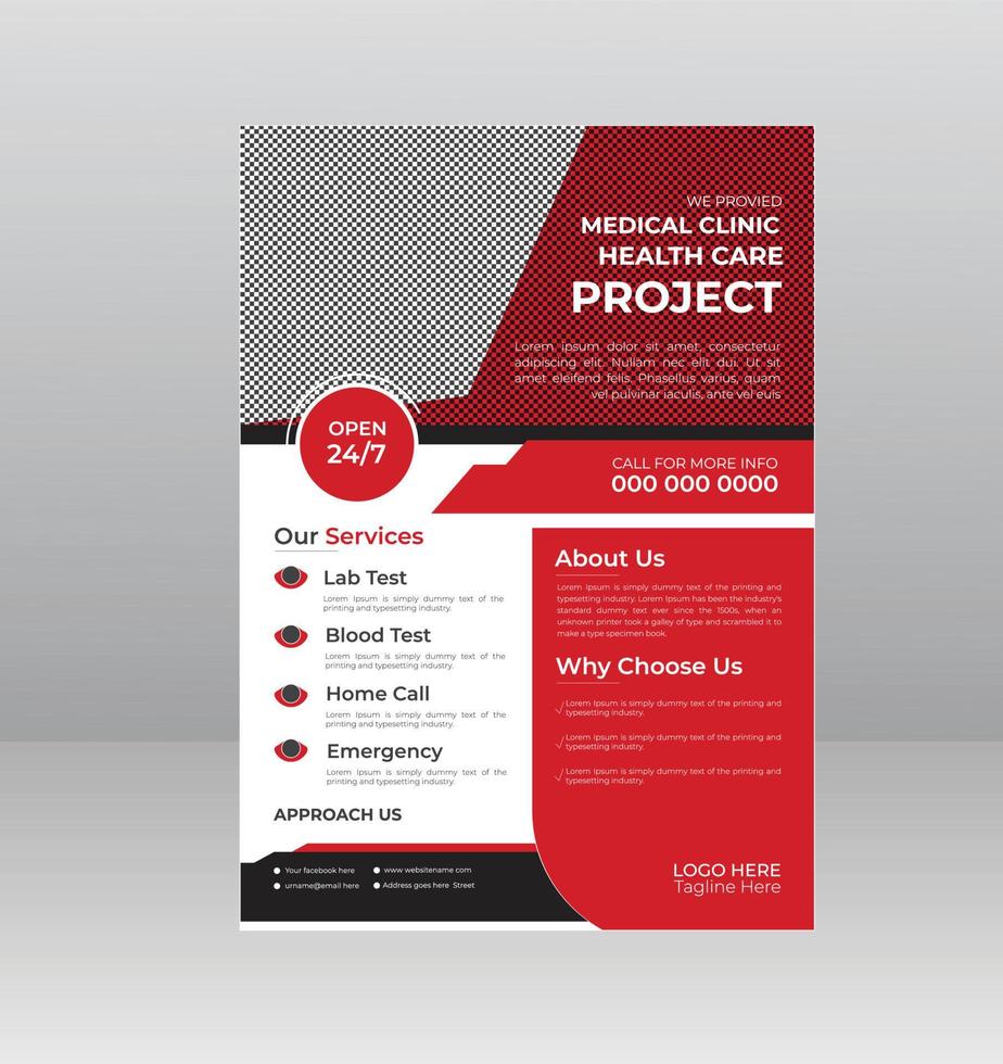 Medical health flyer template design vector