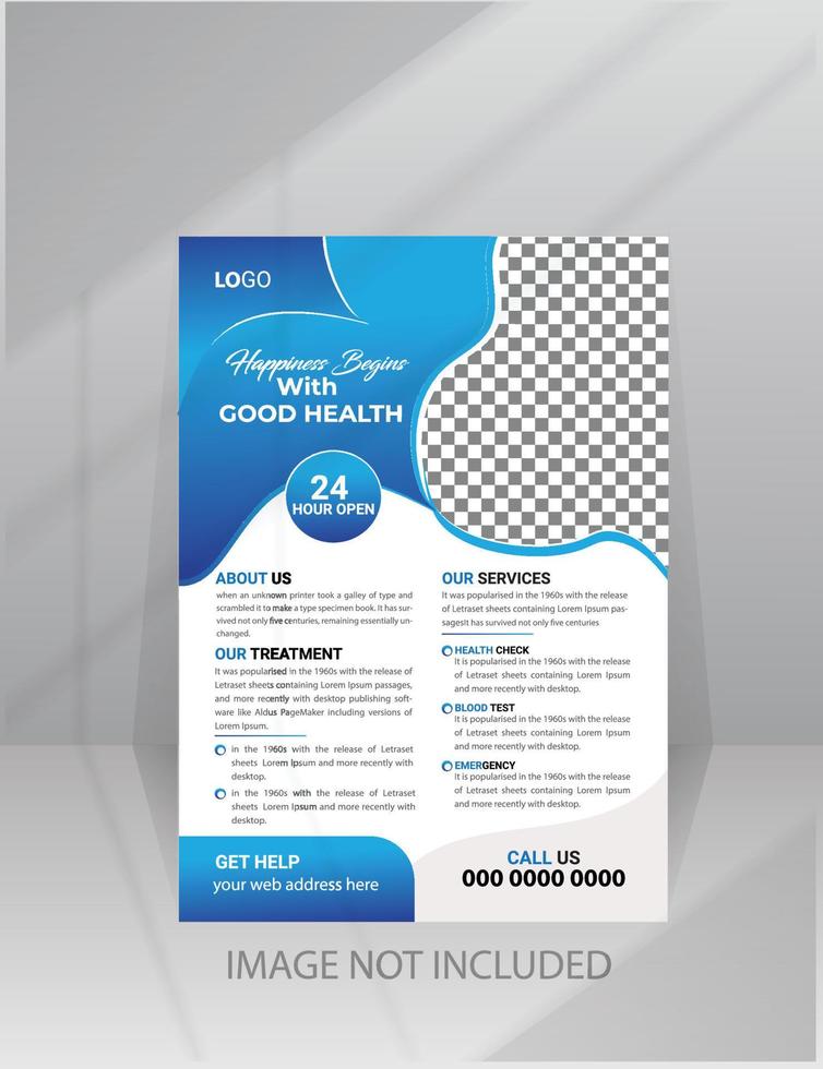 Medical health flyer template design vector