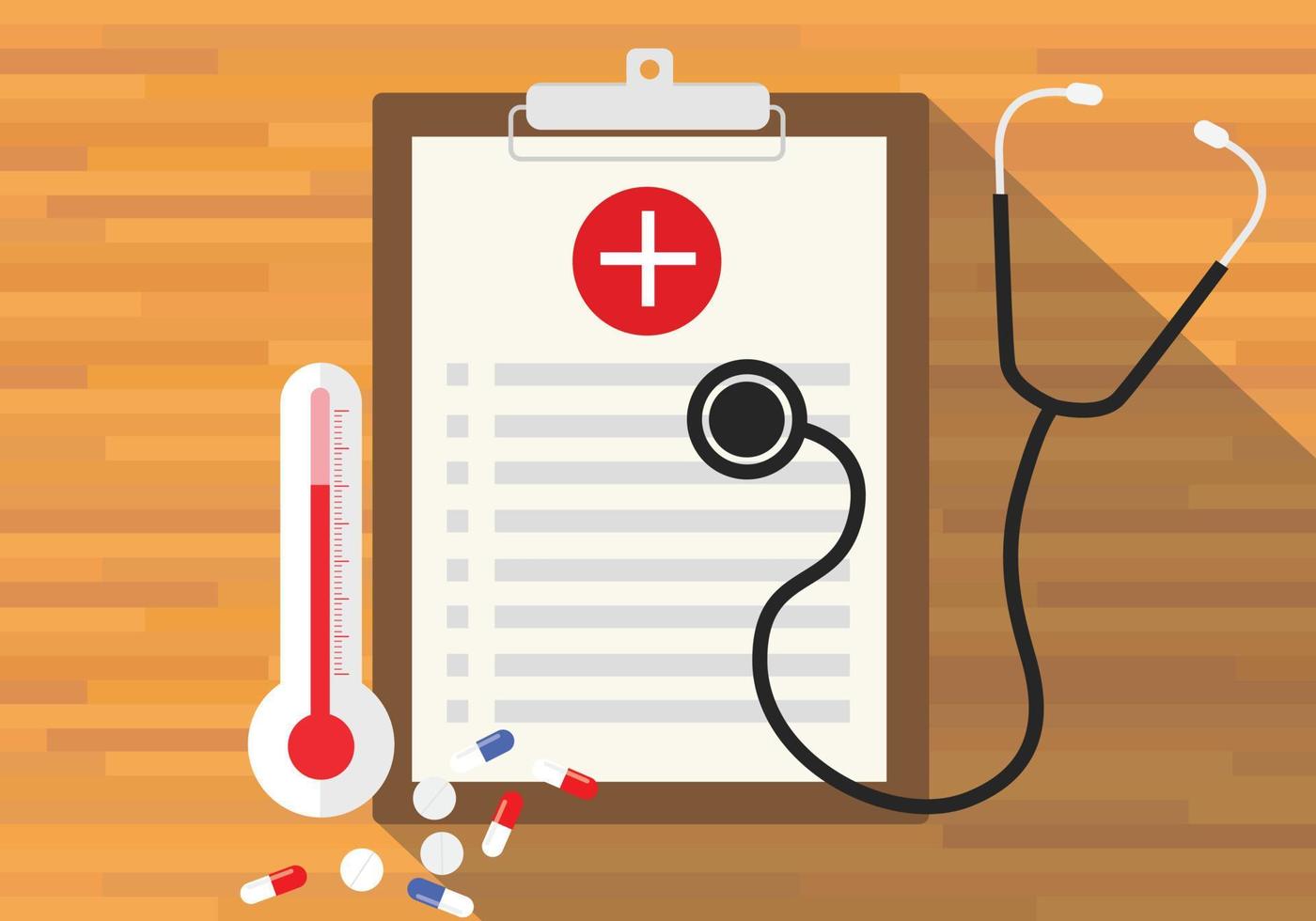 medical record health in clipboard vector flat design