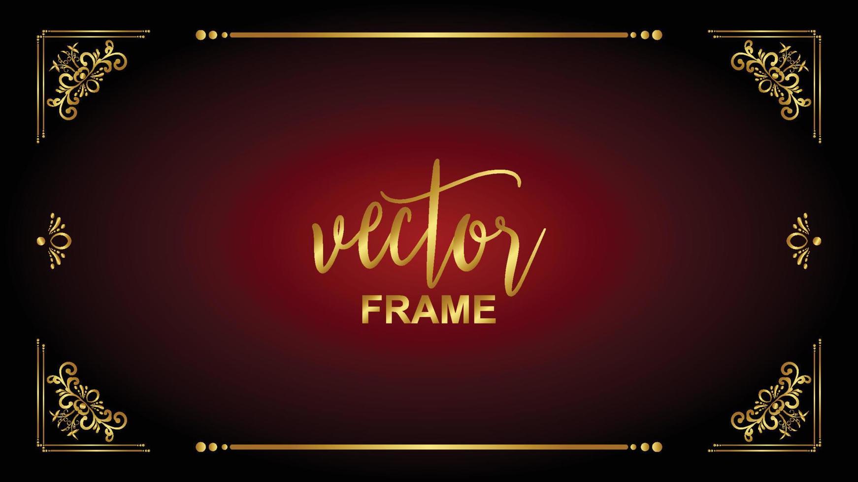 New Golden vintage flourish ornament vector frame