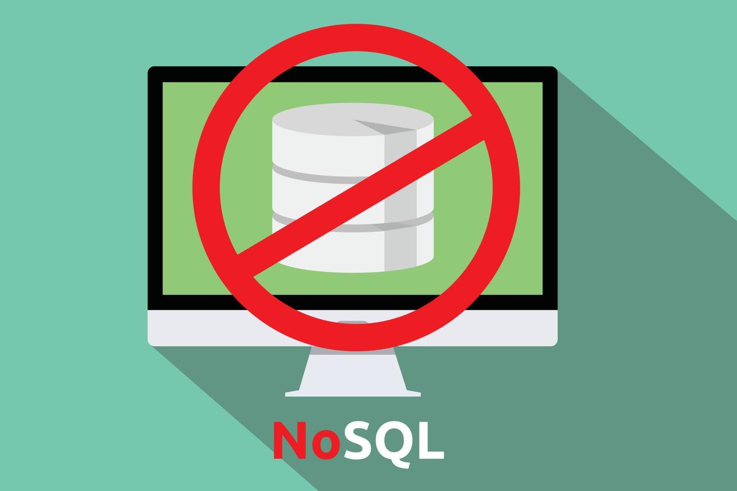 base de datos nosql nuevo concepto nueva tecnología base de datos sql antigua vector