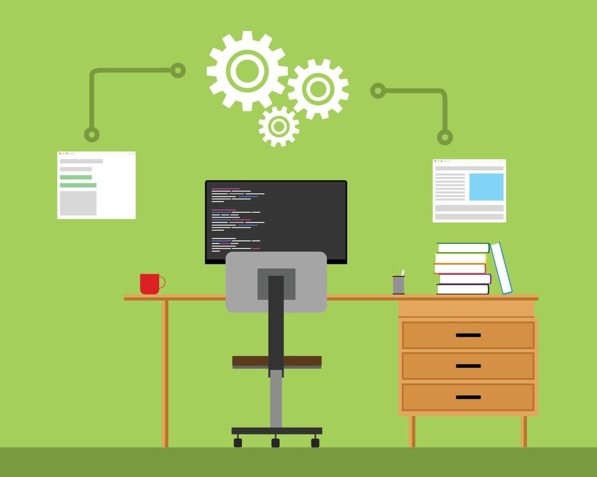 software engineering development workspace vector