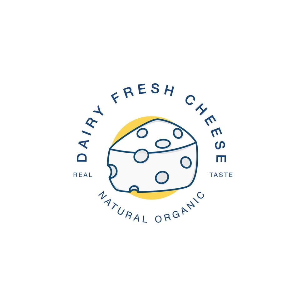 Cheese brand logo design, label and icon. logo template. Cheese icon for grocery, dairy, packaging and branding. Vector logotype design.