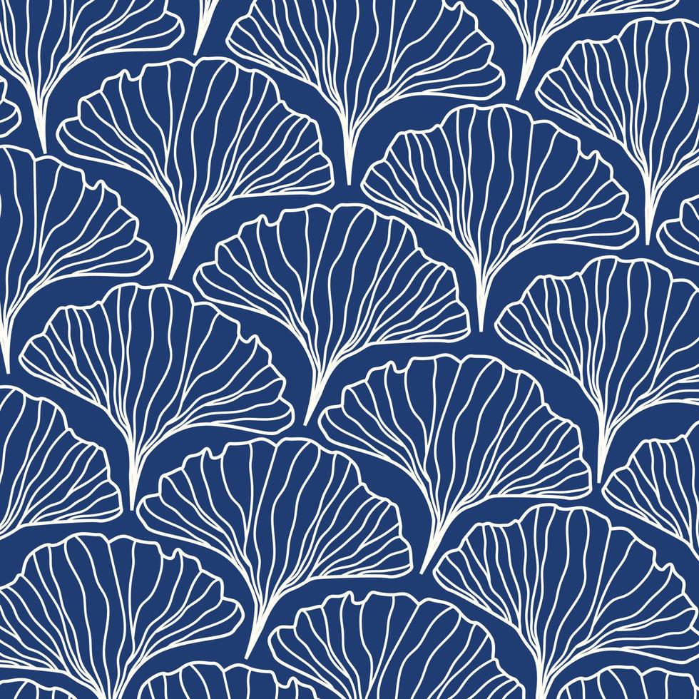 Ginkgo biloba leaf background pattern design. Luxury nature leaves outline design for various textiles and the design of medical cosmetics. Vector illustration.
