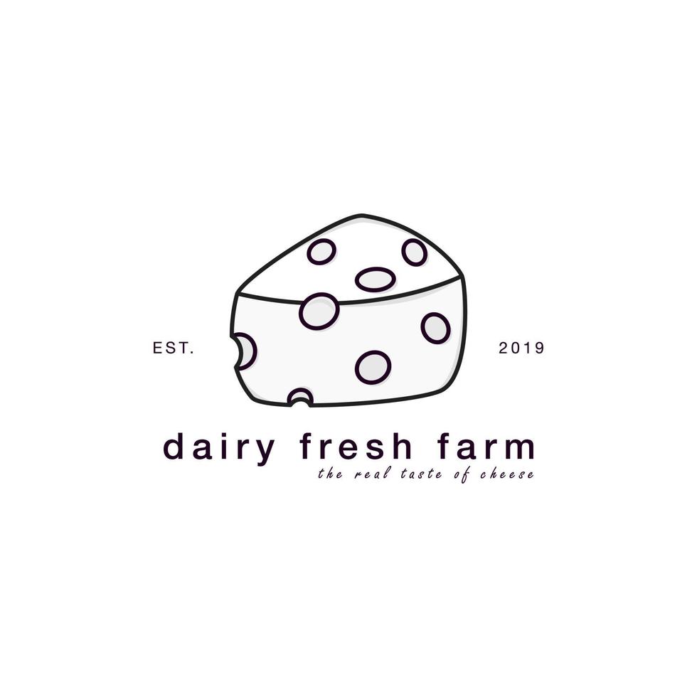 Cheese brand logo design, label and icon. logo template. Cheese icon for grocery, dairy, packaging and branding. Vector logotype design.