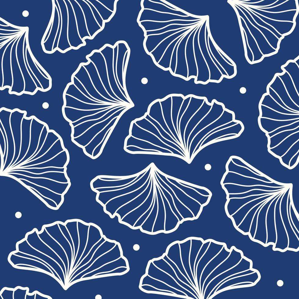 Ginkgo biloba leaf background pattern design. Luxury nature leaves outline design for various textiles and the design of medical cosmetics. Vector illustration.
