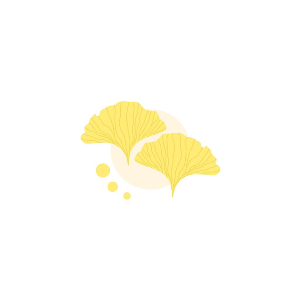 Vector of Golden Ginkgo biloba leaves. Luxury floral and natural background design.