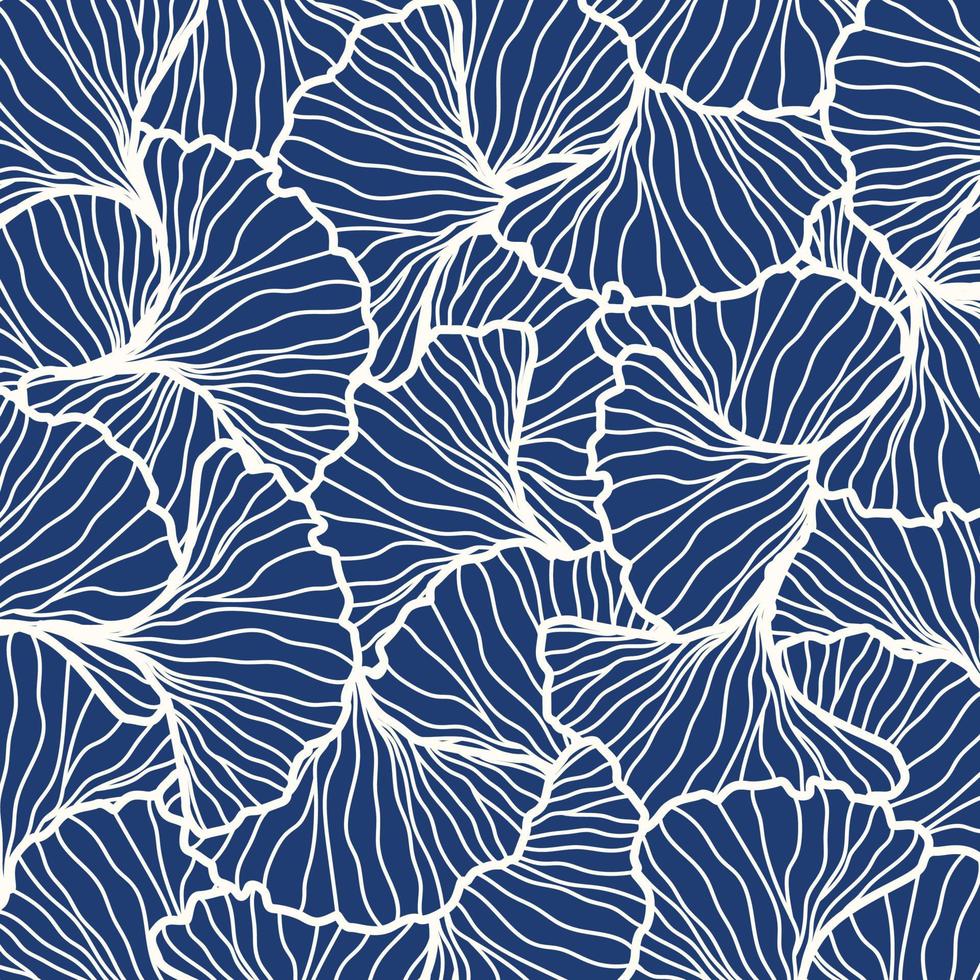 Ginkgo biloba leaf background pattern design. Luxury nature leaves outline design for various textiles and the design of medical cosmetics. Vector illustration.