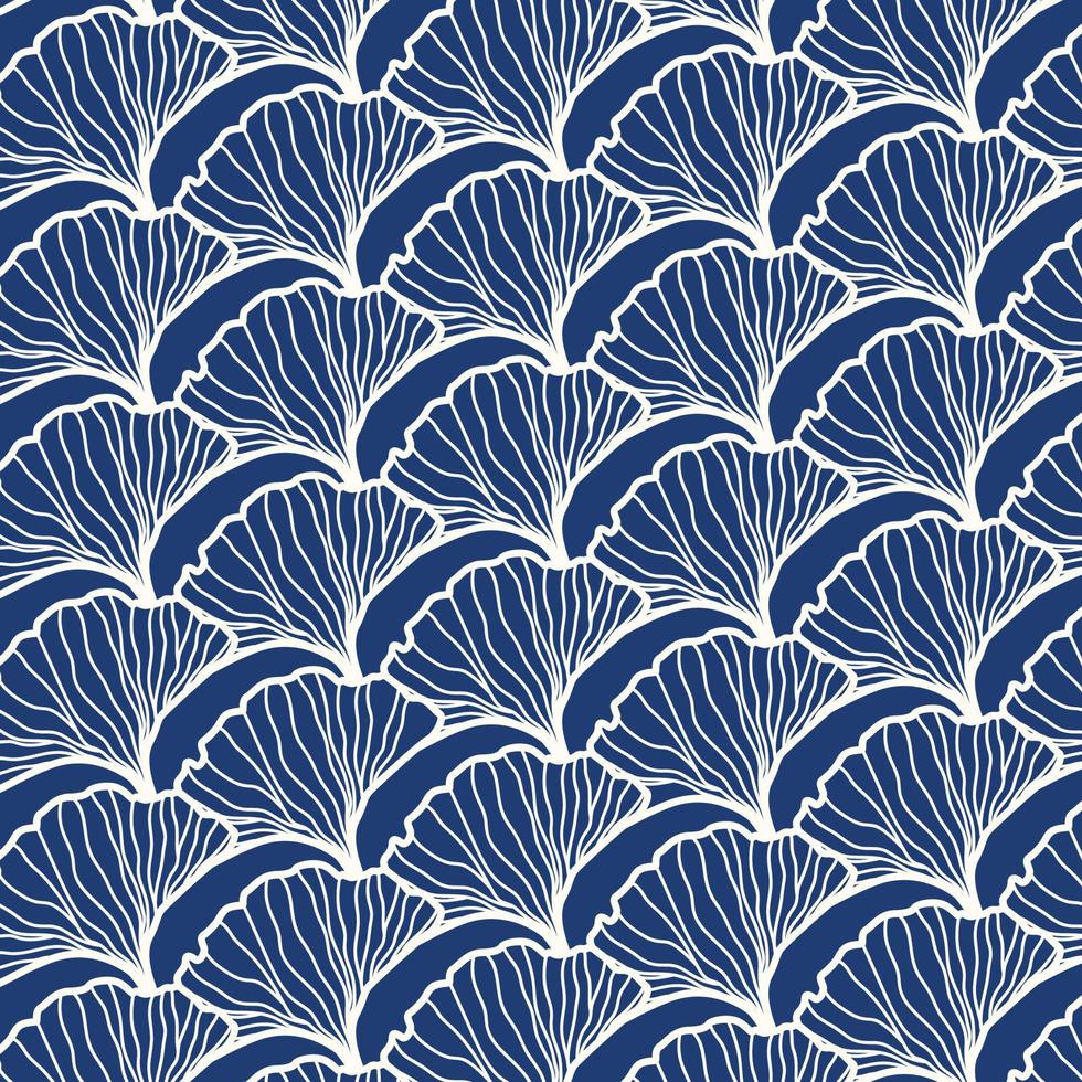 Ginkgo biloba leaf background pattern design. Luxury nature leaves outline design for various textiles and the design of medical cosmetics. Vector illustration.