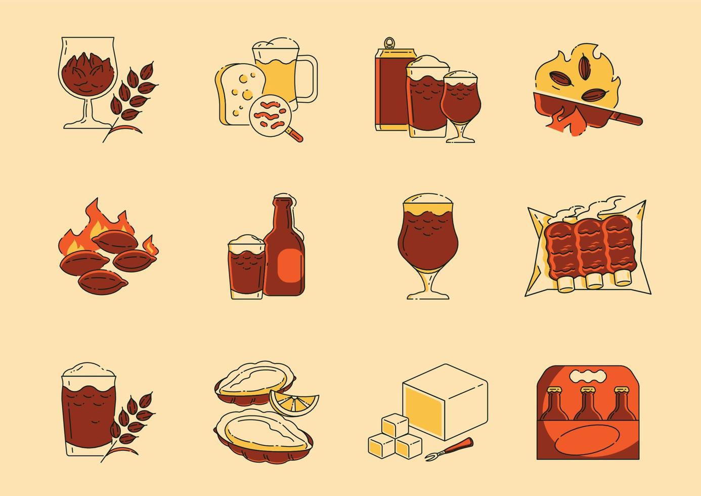 stout beer and pairing menu vector