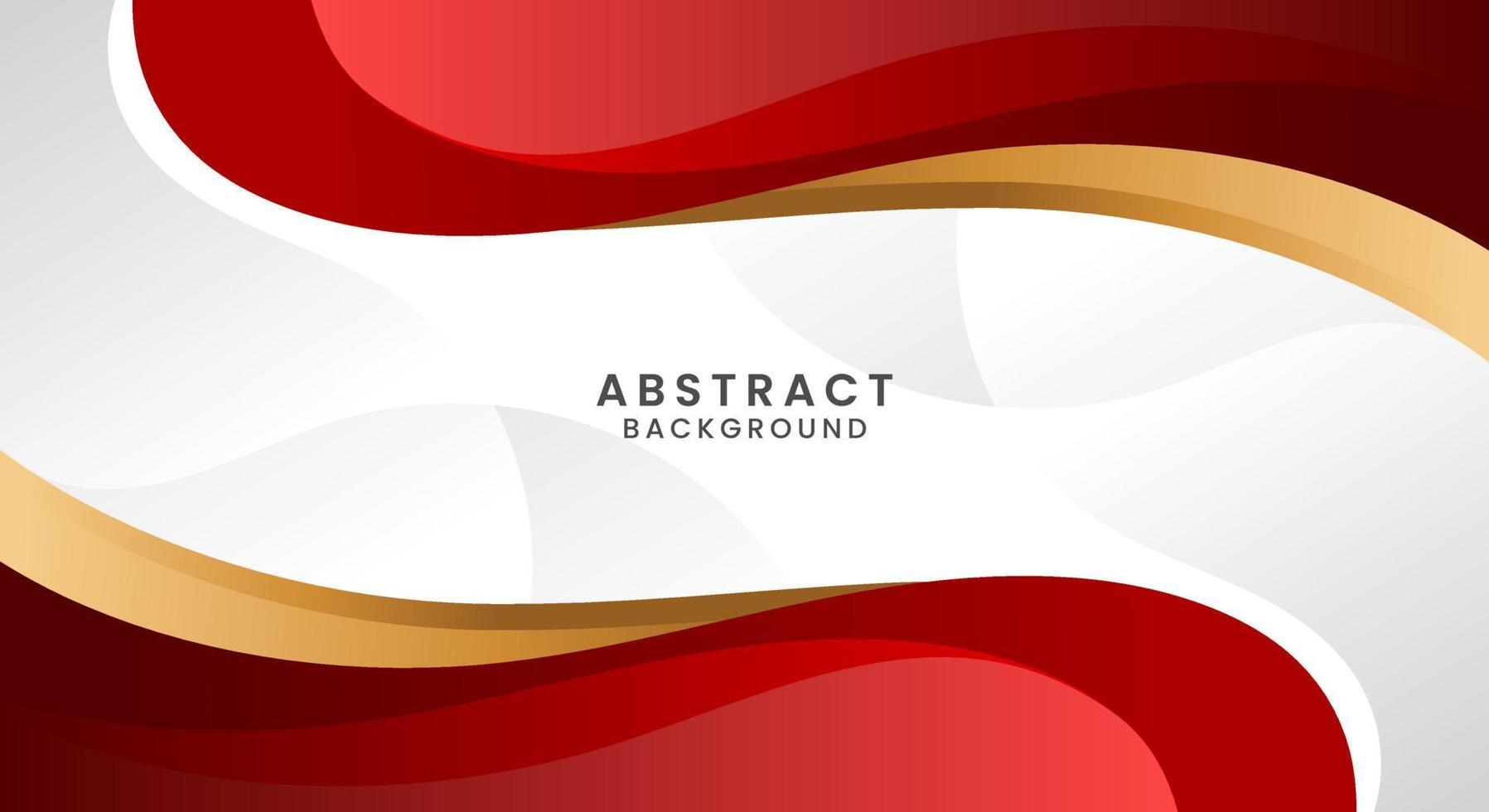 Wave red and gold modern white background vector