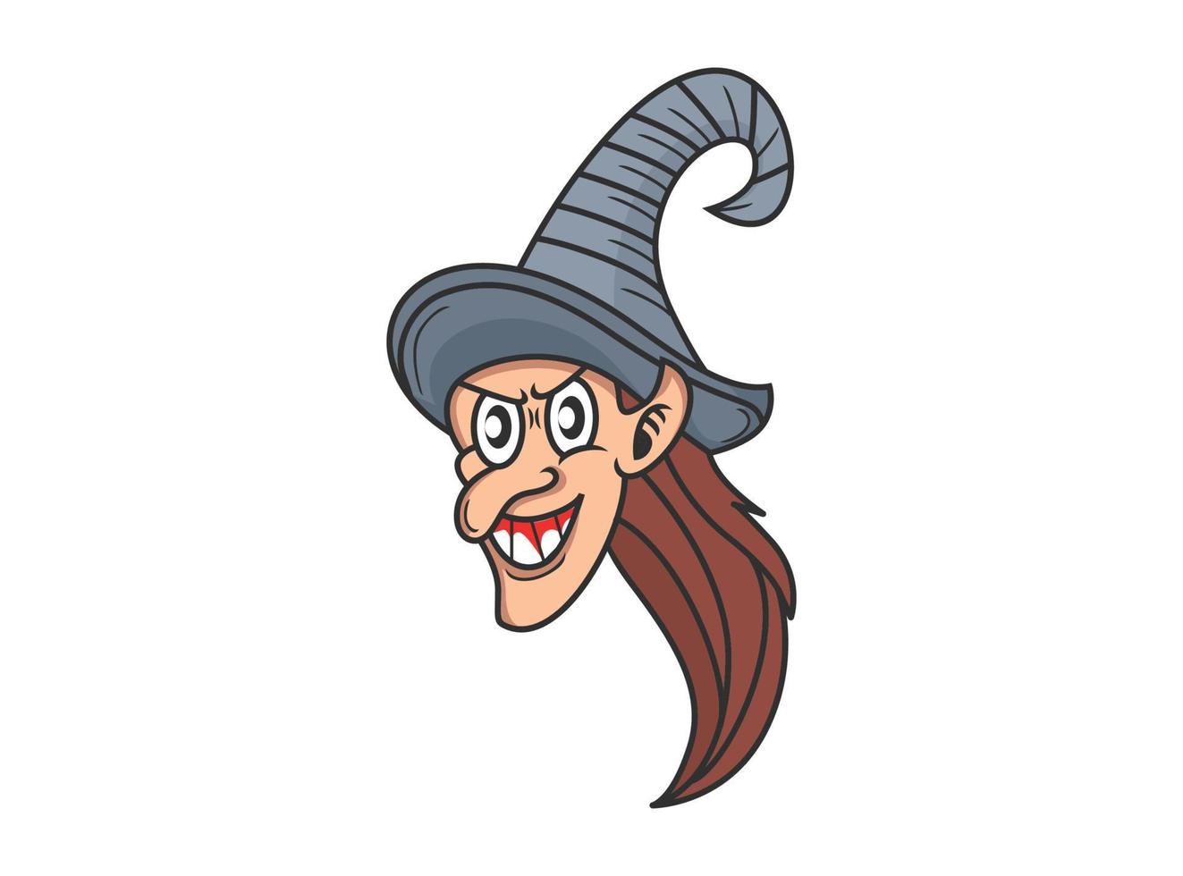 Cartoon Smiling the witch Head vector