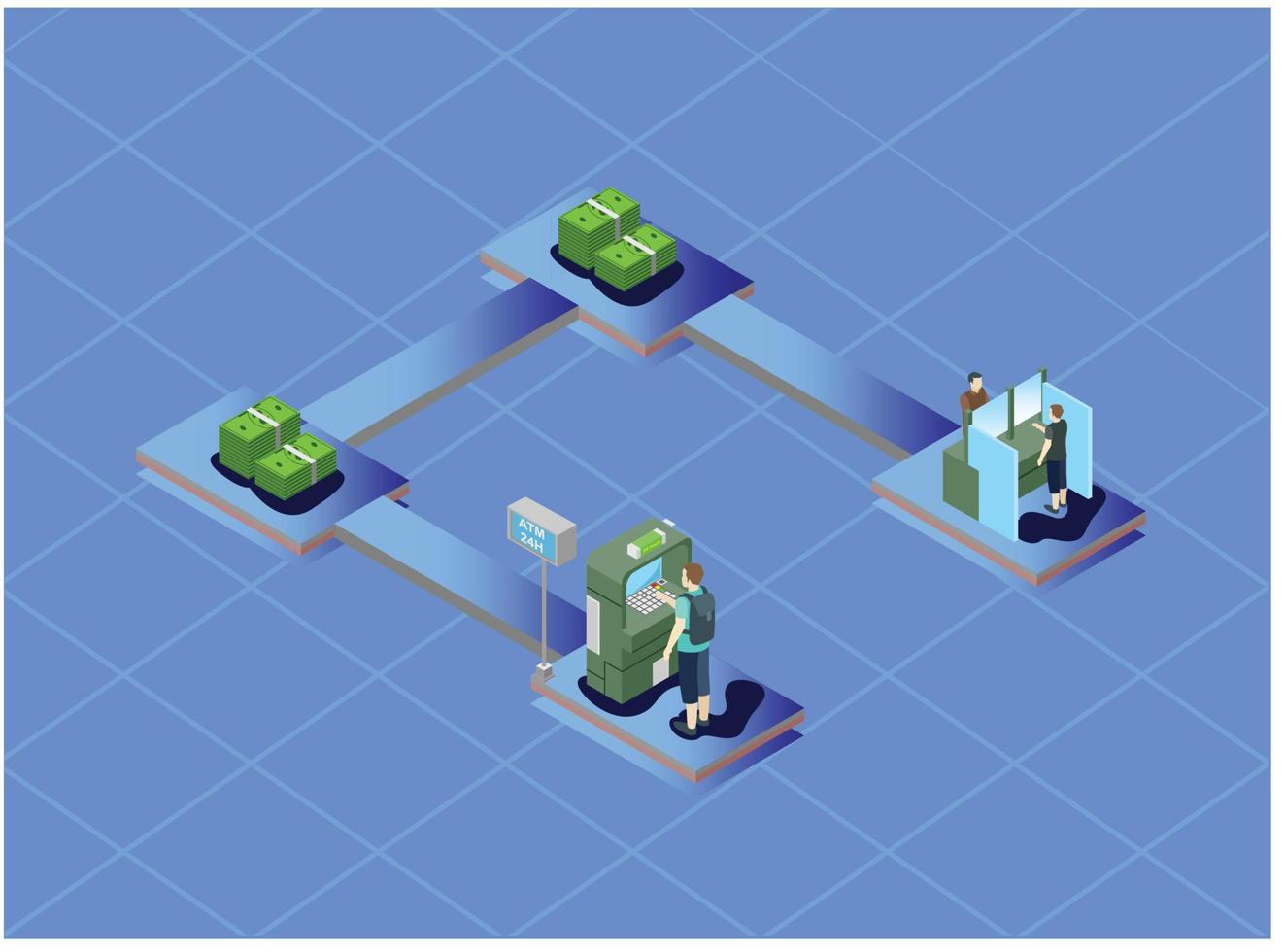 Isometric Mobile money transfer isometric vector illustration. Vector Isometric Illustration Suitable for Diagrams, Infographics, And Other Graphic assets