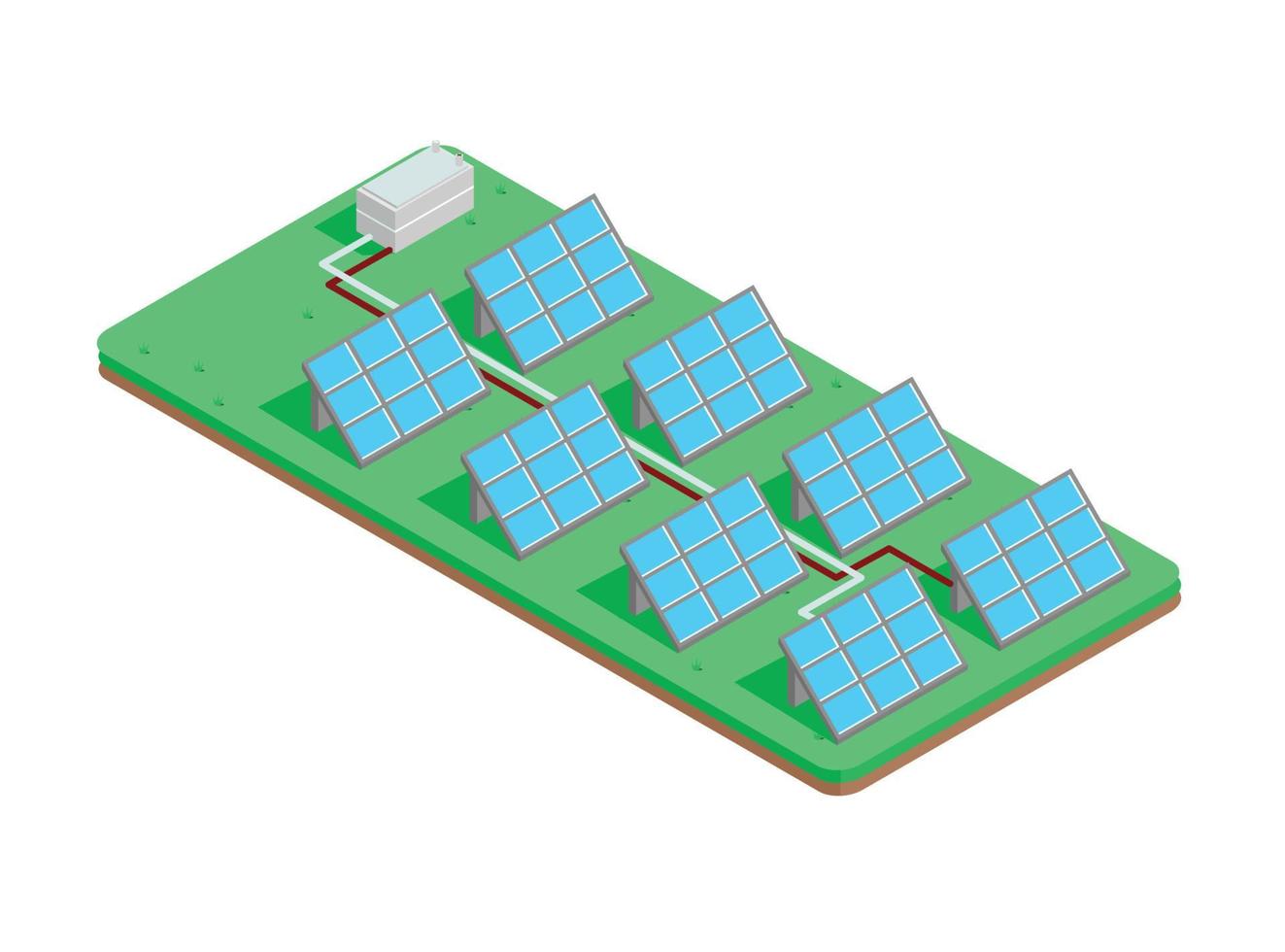 3d isometric illustration Renewable energy, power generation using Solar Panel. Vector Isometric Illustration Suitable for Diagrams, Infographics, And Other Graphic assets