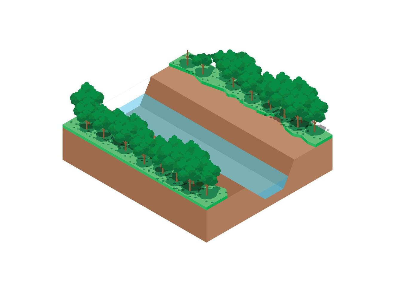 3d isometric illustration of tropical forest water, Vector Isometric Illustration Suitable for Diagrams, Infographics, And Other Graphic assets