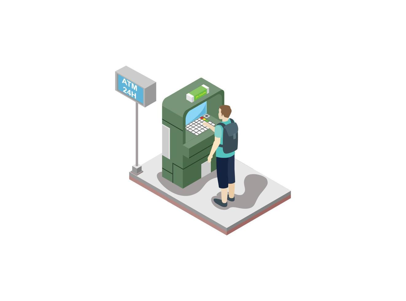 Isometric Mobile money transfer isometric vector illustration. Vector Isometric Illustration Suitable for Diagrams, Infographics, And Other Graphic assets