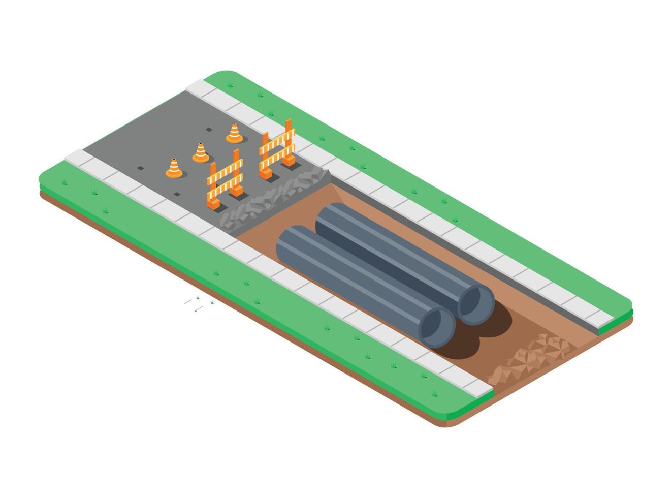 ilustración isométrica de la instalación de tuberías de agua. ilustración isométrica vectorial adecuada para diagramas, infografías y otros activos gráficos vector