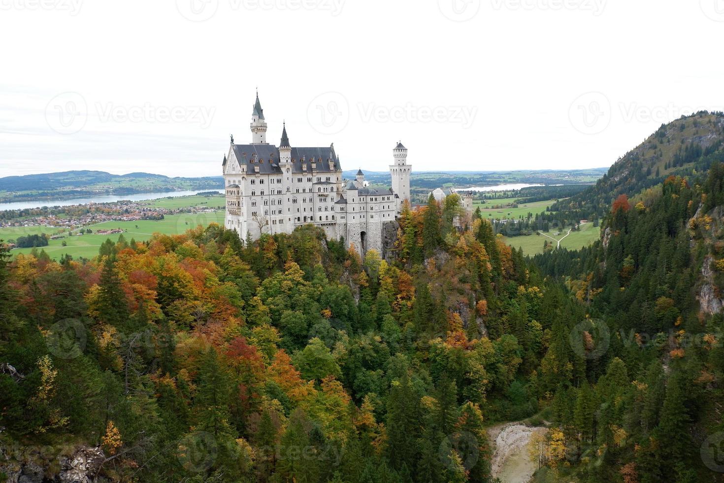 Beautiful view of Neuschwanstein Castle photo