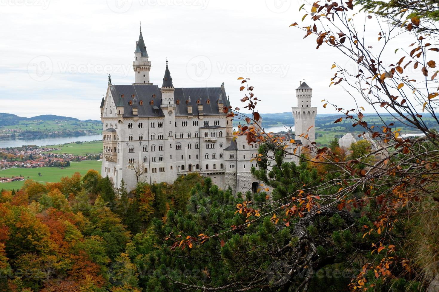 Beautiful view of Neuschwanstein Castle photo