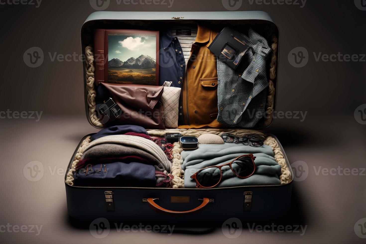 Travel suitcase on it's way to a vacation travel destination photo