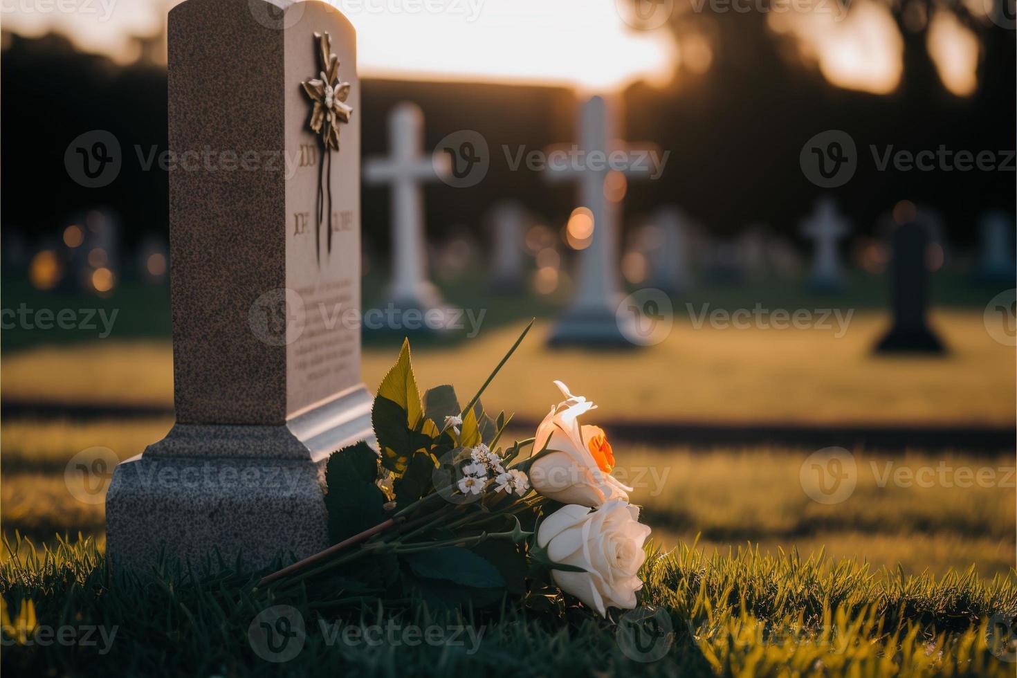 Funeral flowers presented upon a coffin at the event of someone's passing close-up photo