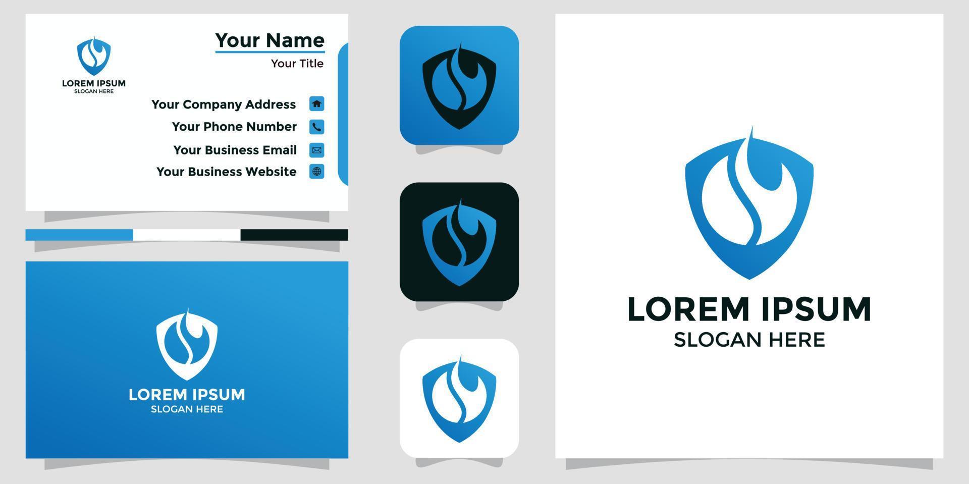 shield logo and branding card vector