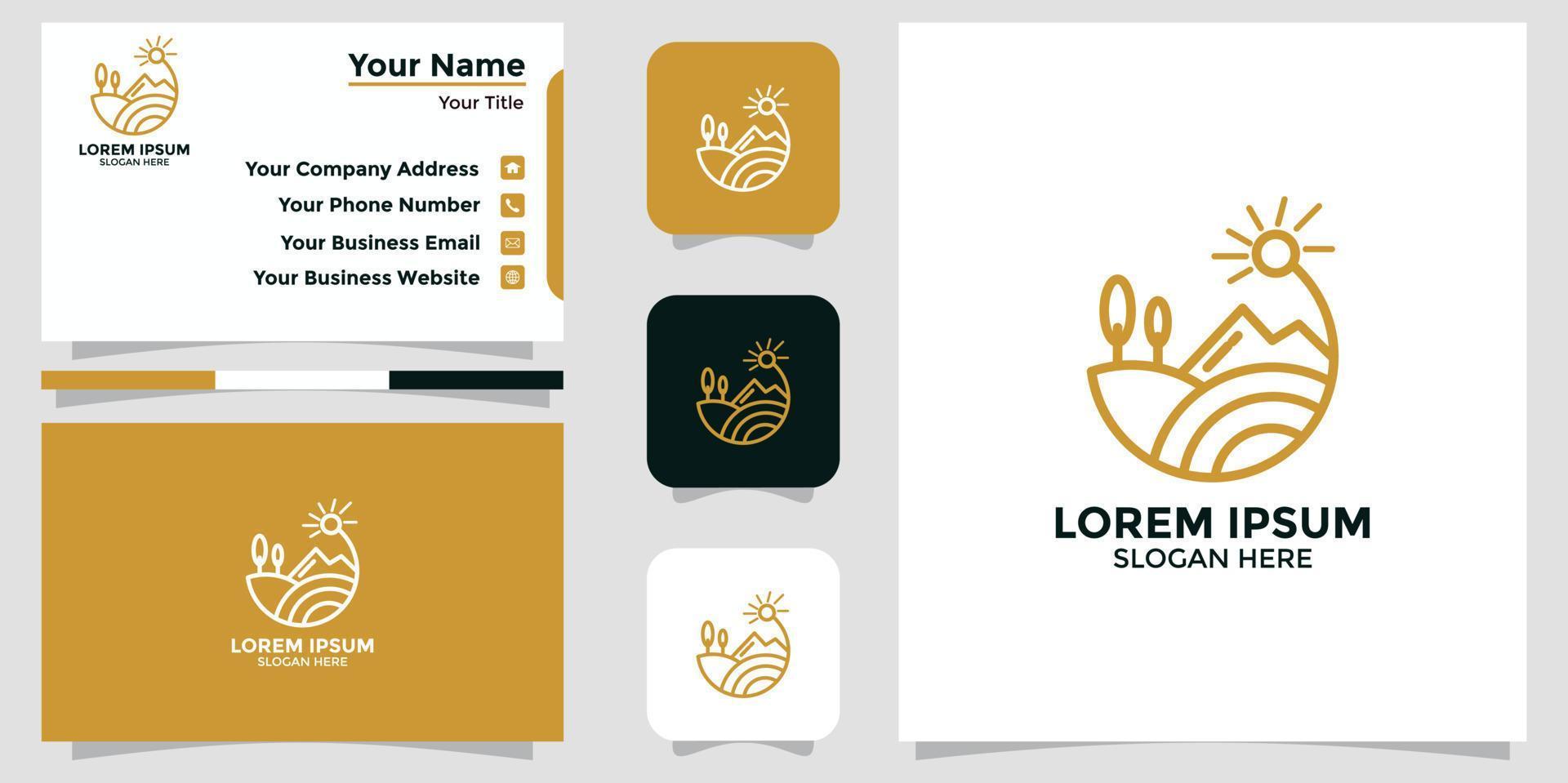 mountain design logo and branding card vector