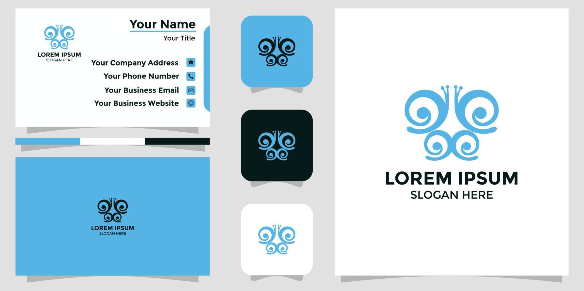 butterfly design logo and branding card vector