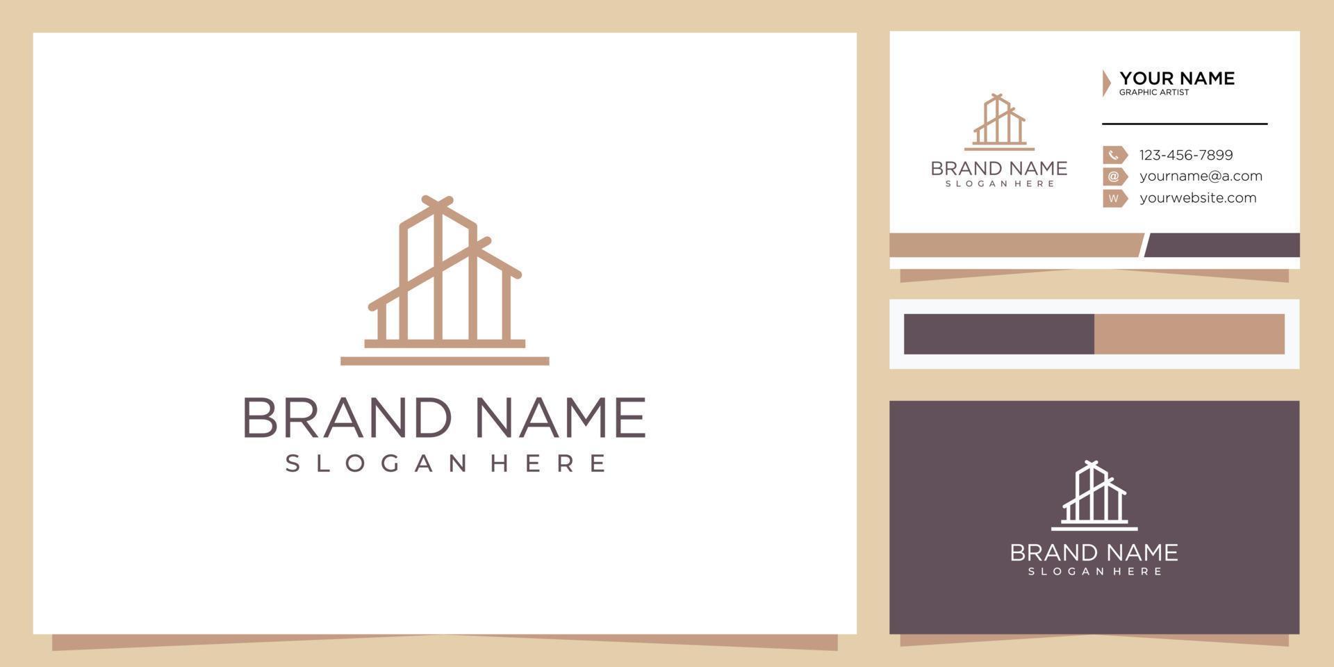 Creative house line logo design concept vector