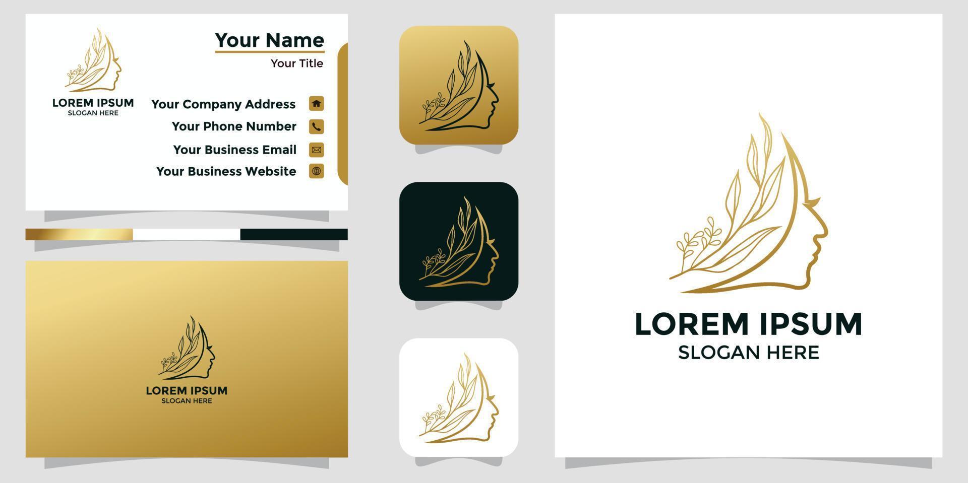 beauty care logo and branding card vector