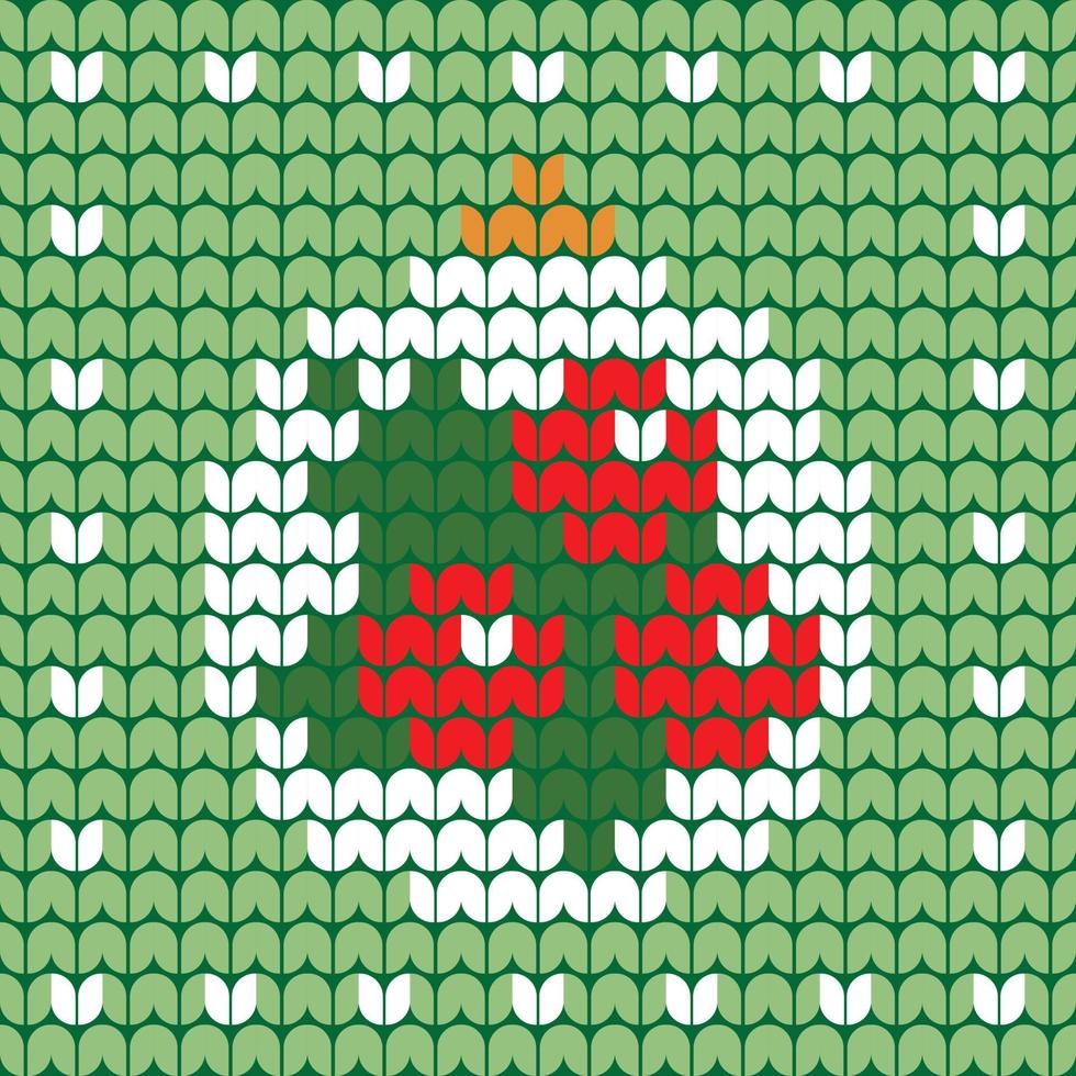knitting Christmas  light bulb on Green background Digital vector Design For Print border sweater decor  Seamless Pattern