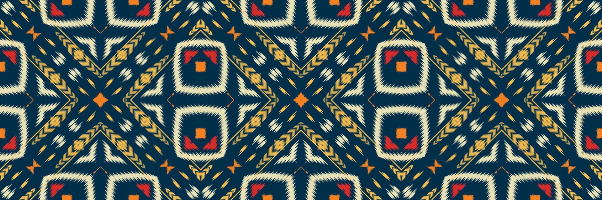 Ikat print batik textile seamless pattern digital vector design for Print saree Kurti Borneo Fabric border brush symbols swatches stylish