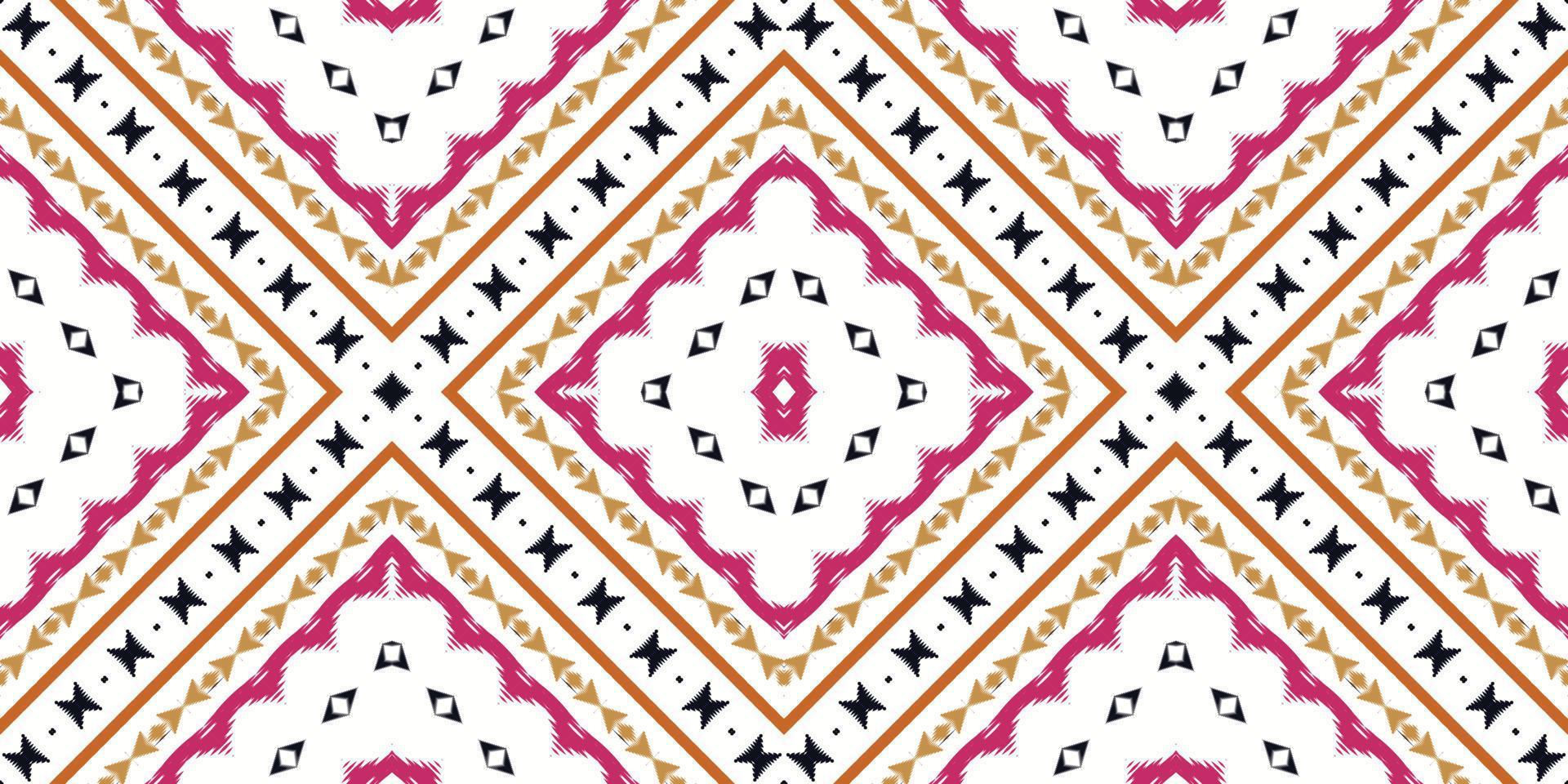 Ethnic ikat design batik textile seamless pattern digital vector design for Print saree Kurti Borneo Fabric border brush symbols swatches designer