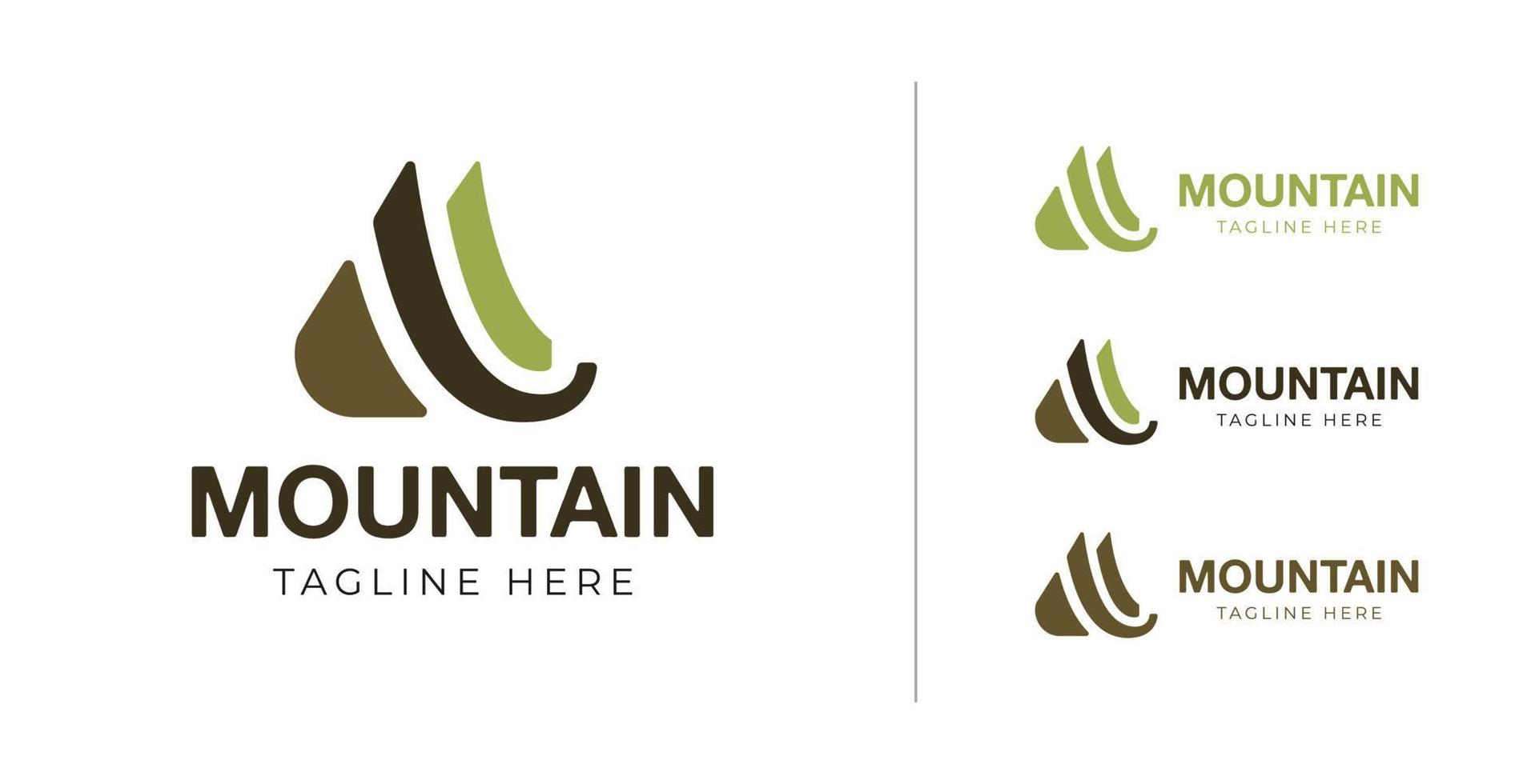 logotipo moderno de la montaña de la letra m vector
