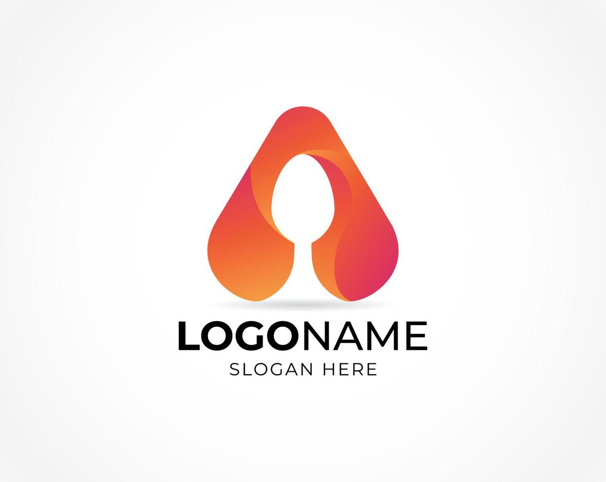 Triangle Logo with Smooth Red Gradient for Restaurant logo or culinary business vector