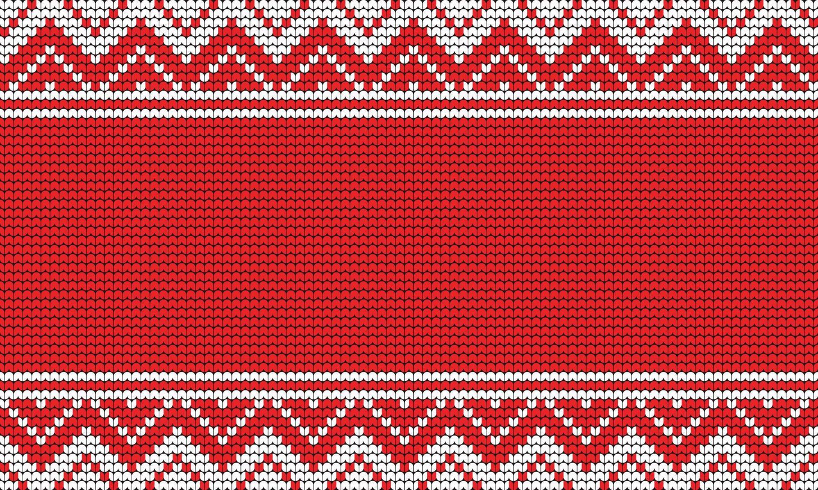 feliz año nuevo tejiendo feliz árbol de navidad sobre fondo rojo diseño de vector digital para borde de decoración de suéter de impresión