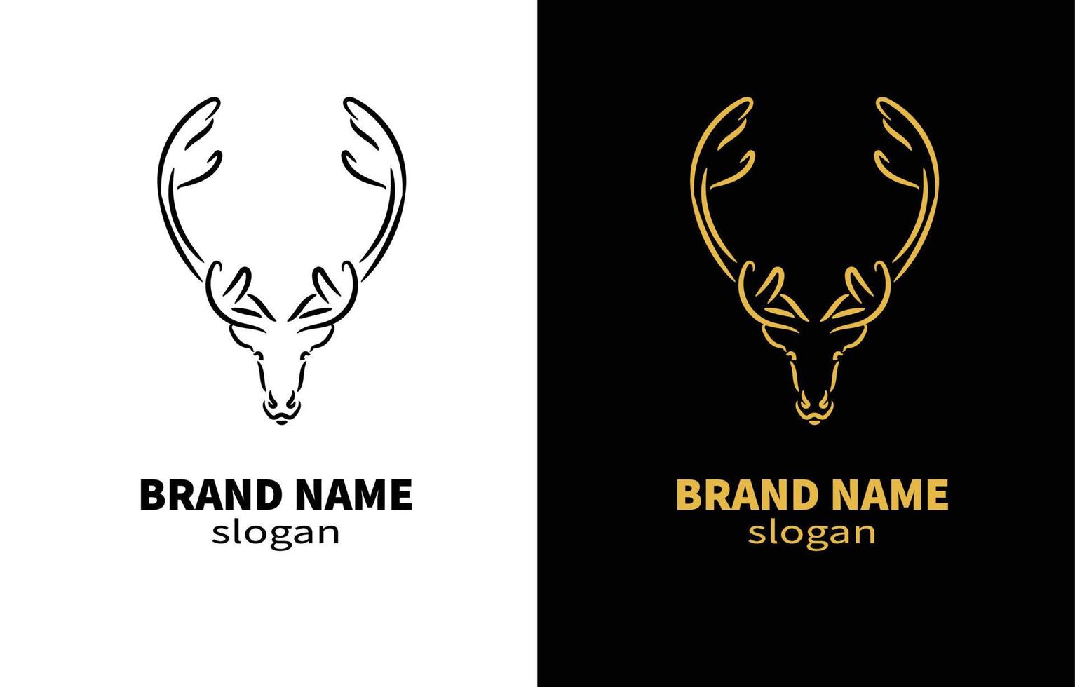 Elk Head Deer Line Art Logo Design vector