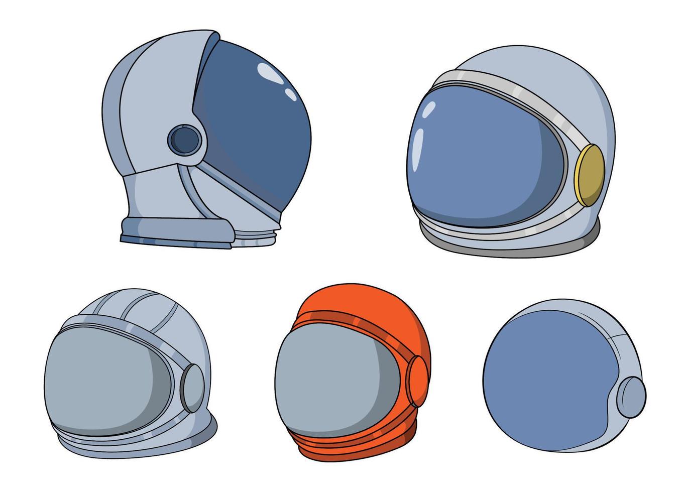 traje de casco espacial colección de equipos de astronautas vector