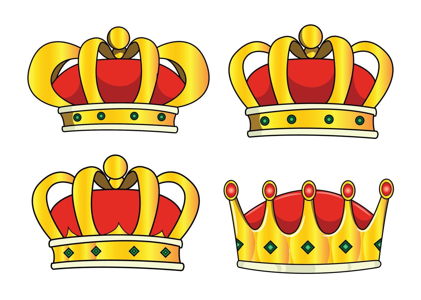 colección de corona de rey majestuosa dorada vector